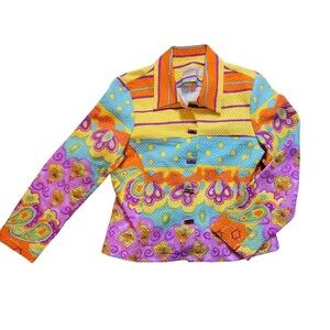 CANVASBACKS Vintage Women’s Blazer Jacket Size 6 Bright Vibrant  Made In The USA